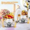 imageROVSUN Gold Chafing Dishes for Buffet 6QT 2 Pack Round Stainless Steel Chafing Dish Set with Lid Holder Buffet Warmer Set for Parties Christmas Gatherings Catering Events Weddings5 QT2 Packs