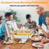 imageROVSUN Gold Chafing Dishes for Buffet 9QT Chafing Dish Buffet Set with Glass Lid Stainless Steel Buffet Servers and Warmers with Folding Frame ampamp 3 13 Size Pan for Parties Weddings Catering Events2