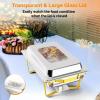 imageROVSUN Gold Chafing Dishes for Buffet 9QT Chafing Dish Buffet Set with Glass Lid Stainless Steel Buffet Servers and Warmers with Folding Frame ampamp 3 13 Size Pan for Parties Weddings Catering Events1