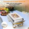 imageROVSUN Gold Chafing Dishes for Buffet 9QT Chafing Dish Buffet Set with Glass Lid Stainless Steel Buffet Servers and Warmers with Folding Frame ampamp 3 13 Size Pan for Parties Weddings Catering Events4