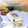 imageROVSUN Gold Chafing Dishes for Buffet 9QT Chafing Dish Buffet Set with Glass Lid Stainless Steel Buffet Servers and Warmers with Folding Frame ampamp 3 13 Size Pan for Parties Weddings Catering Events4