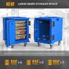 imageROVSUN Hot Box Food Warmer Insulated Food Pan Carrier wLockable Wheels Double Buckles and Handles Stackable Hot Boxes for Catering Restaurant Canteen Family PartyBlue