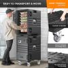 imageROVSUN Hot Box Food Warmer Insulated Food Pan Carrier wLockable Wheels Double Buckles and Handles Stackable Hot Boxes for Catering Restaurant Canteen Family PartyBlack