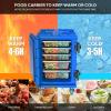imageROVSUN Hot Box Food Warmer Insulated Food Pan Carrier wLockable Wheels Double Buckles and Handles Stackable Hot Boxes for Catering Restaurant Canteen Family PartyBlue