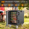 imageROVSUN Hot Box Food Warmer Insulated Food Pan Carrier wLockable Wheels Double Buckles and Handles Stackable Hot Boxes for Catering Restaurant Canteen Family PartyBlack