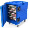 imageROVSUN Hot Box Food Warmer Insulated Food Pan Carrier wLockable Wheels Double Buckles and Handles Stackable Hot Boxes for Catering Restaurant Canteen Family PartyBlue