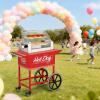 imageROVSUN Hot Dog Cart  Mobile Stand for 57 Rollers Hot Dog Machine with Shelfs Handles ampamp Wheels Concession Stands Fairs Events Use57 Roller Cart