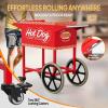 imageROVSUN Hot Dog Cart  Mobile Stand for 57 Rollers Hot Dog Machine with Shelfs Handles ampamp Wheels Concession Stands Fairs Events Use57 Roller Cart