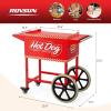 imageROVSUN Hot Dog Cart  Mobile Stand for 57 Rollers Hot Dog Machine with Shelfs Handles ampamp Wheels Concession Stands Fairs Events Use57 Roller Cart