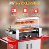 imageROVSUN Hot Dog Cart for 57 Rollers Hot Dog Machine wStorage Bin ampamp Shelves HeavyDuty Steel Mobile Stand for Concession Stands Fairs Events57 Roller Cart