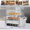 imageROVSUN Hot Dog Cart for 57 Rollers Hot Dog Machine wStorage Bin ampamp Shelves HeavyDuty Steel Mobile Stand for Concession Stands Fairs Events9 Rollers