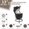 imageROVSUN Kamado Charcoal Grill and Smoker with Cast Iron Grate Portable Best Small BBQ Grill for IndoorOutdoor Use 13 Mini Max BlackBlack