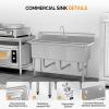 imageROVSUN NSF Commercial 3 Bowl Kitchen Sink 304 Stainless Steel Free Standing Utility Sink for Kitchen Laundry Room Garage Restaurant