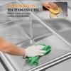imageROVSUN NSF Commercial Sink Stainless Steel with 2 Compartment and 2 Sides Drainboards 512quot x 157quot x 433quot Freestanding Kitchen Utility Sink Bowl Size 138quot x 157quot x 108quot Silver