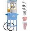 imageROVSUN Popcorn Machine Movie Theater Style with Cart ampamp Wheels 8 Ounce Kettle Makes Up to 32 Cups Popcorn Maker with Popcorn Scoop Oil Spoon ampamp 3 Popcorn Cups for Commercial Home ETL RedBlue