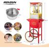 imageROVSUN Popcorn Machine Movie Theater Style with Cart ampamp Wheels 8 Ounce Kettle Makes Up to 32 Cups Popcorn Maker with Popcorn Scoop Oil Spoon ampamp 3 Popcorn Cups for Commercial Home ETL RedRed