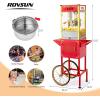 imageROVSUN Popcorn Machine Movie Theater Style with Cart ampamp Wheels 8 Ounce Kettle Makes Up to 32 Cups Popcorn Maker with Popcorn Scoop Oil Spoon ampamp 3 Popcorn Cups for Commercial Home ETL RedRed
