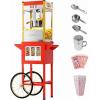 imageROVSUN Popcorn Machine with Cart Wheels ampamp 10 Oz Kettle Makes Up to 4 Gallons ETL Certified Popcorn Maker wStainless Steel Scoop Oil Spoon Bags ampamp 3 Popcorn Cups for Commercial Home Theater GoldenRed