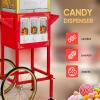 imageROVSUN Popcorn Machine with Cart Wheels ampamp 8 Ounce Kettle Makes Up to 32 Cups Popcorn Maker wCandy Dispensers Scoop Oil Spoon ampamp 3 Popcorn Cups Movie Theater Style for Commercial Home ETL CertifiedRed