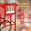imageROVSUN Popcorn Machine with Cart Wheels ampamp 8 Ounce Kettle Makes Up to 32 Cups Popcorn Maker wCandy Dispensers Scoop Oil Spoon ampamp 3 Popcorn Cups Movie Theater Style for Commercial Home ETL CertifiedRed