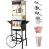imageROVSUN Popcorn Machine with Cart Wheels ampamp 8 Oz Kettle Makes Up to 32 Cups ETL Certified Popcorn Maker with Stainless Steel Scoop Oil Spoon ampamp 3 Popcorn Cups for Commercial Home Movie Theater BlueBlack