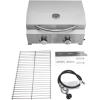 imageROVSUN Portable Gas Grill with 2 Burner 20000BTU Large Tabletop Camping Propane Griddle for Outdoor Patio Garden BBQ Picnic Tailgating Trip Home Use with Stainless Steel Body Regulator ampamp Hose2 burner  20 000BTU