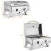 imageROVSUN Portable Gas Grill with 2 Burner 20000BTU Large Tabletop Camping Propane Griddle for Outdoor Patio Garden BBQ Picnic Tailgating Trip Home Use with Stainless Steel Body Regulator ampamp Hose2 burner  20 000BTU