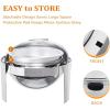 imageROVSUN Roll Top Chafing Dish Buffet Set6 Quart Round Stainless Steel Chafer for CateringBuffet Servers and Warmers Set with Glass Window for Wedding Parties Banquet EventsGraduation1 Pack