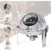 imageROVSUN Roll Top Chafing Dish Buffet Set6 Quart Round Stainless Steel Chafer for CateringBuffet Servers and Warmers Set with Glass Window for Wedding Parties Banquet EventsGraduation2 Pack