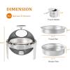imageROVSUN Roll Top Chafing Dish Buffet Set6 Quart Round Stainless Steel Chafer for CateringBuffet Servers and Warmers Set with Glass Window for Wedding Parties Banquet EventsGraduation3 Pack