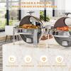 imageROVSUN Roll Top Chafing Dish Buffet Set6 Quart Round Stainless Steel Chafer for CateringBuffet Servers and Warmers Set with Glass Window for Wedding Parties Banquet EventsGraduation1 Pack