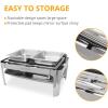 imageROVSUN Roll Top Chafing Dish Buffet SetNSF 9 Quart Rectangular Stainless Steel Chafer for CateringBuffet Servers and Warmers Set with Glass Window for Wedding Parties Banquet Events2 Half Size3 Pack