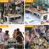 imageROVSUN Roll Top Chafing Dish Buffet SetNSF 9 Quart Rectangular Stainless Steel Chafer for CateringBuffet Servers and Warmers Set with Glass Window for Wedding Parties Banquet Events2 Half Size2 Pack