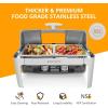imageROVSUN Roll Top Chafing Dish Buffet SetNSF 9 Quart Rectangular Stainless Steel Chafer for CateringBuffet Servers and Warmers Set with Glass Window for Wedding Parties Banquet Events2 Half Size1 Pack