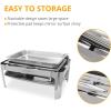 imageROVSUN Roll Top Chafing Dish Buffet SetNSF 9 Quart Rectangular Stainless Steel Chafer for CateringBuffet Servers and Warmers Set with Glass Window for Wedding Parties Banquet Events Full Size1 Pack