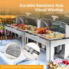 imageROVSUN Roll Top Chafing Dish Buffet SetNSF 9 Quart Rectangular Stainless Steel Chafer for CateringBuffet Servers and Warmers Set with Glass Window for Wedding Parties Banquet Events2 Half Size1 Pack