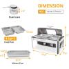 imageROVSUN Roll Top Chafing Dish Buffet SetNSF 9 Quart Rectangular Stainless Steel Chafer for CateringBuffet Servers and Warmers Set with Glass Window for Wedding Parties Banquet Events2 Half Size2 Pack