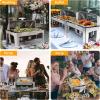 imageROVSUN Roll Top Chafing Dish Buffet SetNSF 9 Quart Rectangular Stainless Steel Chafer for CateringBuffet Servers and Warmers Set with Glass Window for Wedding Parties Banquet Events Full Size2 Pack