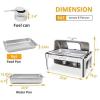imageROVSUN Roll Top Chafing Dish Buffet SetNSF 9 Quart Rectangular Stainless Steel Chafer for CateringBuffet Servers and Warmers Set with Glass Window for Wedding Parties Banquet Events Full Size3 Pack