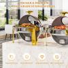 imageROVSUN Roll Top Chafing Dishes for Buffet 6QT Stainless Steel Round Chafing Dish Buffet Set Buffet Servers and Warmers Set with Glass Window for Weddings Parties Catering Events Gold3 Pack