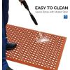 imageROVSUN Rubber Floor Mat with Holes 36x 60 AntiFatigueNonSlip Drainage Mat for Industrial Kitchen Restaurant Bar Bathroom Utility Garage Pool Entry Door Mat Indoor24x 36 Red 1Pcs