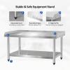 imageROVSUN Stainless Steel Equipment Stand 48quot L x 30quot W x 26quot H with Adjustable Undershelf NSF Commercial Heavy Duty Work Table ampamp Grill Stand Table for Restaurant Home and Hotel Kitchen48 X 30