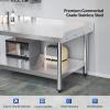 imageROVSUN Stainless Steel Equipment Stand 48quot L x 30quot W x 26quot H with Adjustable Undershelf NSF Commercial Heavy Duty Work Table ampamp Grill Stand Table for Restaurant Home and Hotel Kitchen48 X 30