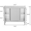 imageROVSUN Stainless Steel Prep ampamp Work Table with 2 Sliding Doors 39 x 19 Inches Commercial Kitchen Metal Table for Restaurant Home Hotel Garage