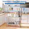 imageROVSUN Stainless Steel Table with 2 Shelves 48x14 Inches NSF Commercial Heavy Duty Prep ampamp Work Table for Kitchen Restaurant Home Hotel Garage48 X 30