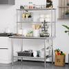 imageROVSUN Stainless Steel Table with 2 Shelves 48x14 Inches NSF Commercial Heavy Duty Prep ampamp Work Table for Kitchen Restaurant Home Hotel Garage48 X 30