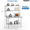 imageROVSUN Stainless Steel Table with 2 Shelves 48x14 Inches NSF Commercial Heavy Duty Prep ampamp Work Table for Kitchen Restaurant Home Hotel Garage48 X 30