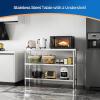 imageROVSUN Stainless Steel Table with 2 Shelves 48x14 Inches NSF Commercial Heavy Duty Prep ampamp Work Table for Kitchen Restaurant Home Hotel Garage48 X 14