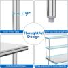 imageROVSUN Stainless Steel Table with 2 Shelves 48x14 Inches NSF Commercial Heavy Duty Prep ampamp Work Table for Kitchen Restaurant Home Hotel Garage72 X 30