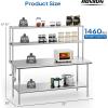 imageROVSUN Stainless Steel Table with 2 Shelves 48x14 Inches NSF Commercial Heavy Duty Prep ampamp Work Table for Kitchen Restaurant Home Hotel Garage72 X 30